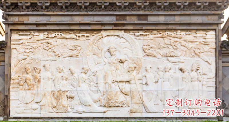江西中领雕塑:古代人物石浮雕影壁