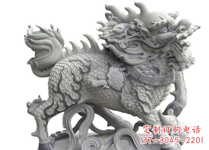 江西中领雕塑|精美古典麒麟雕塑