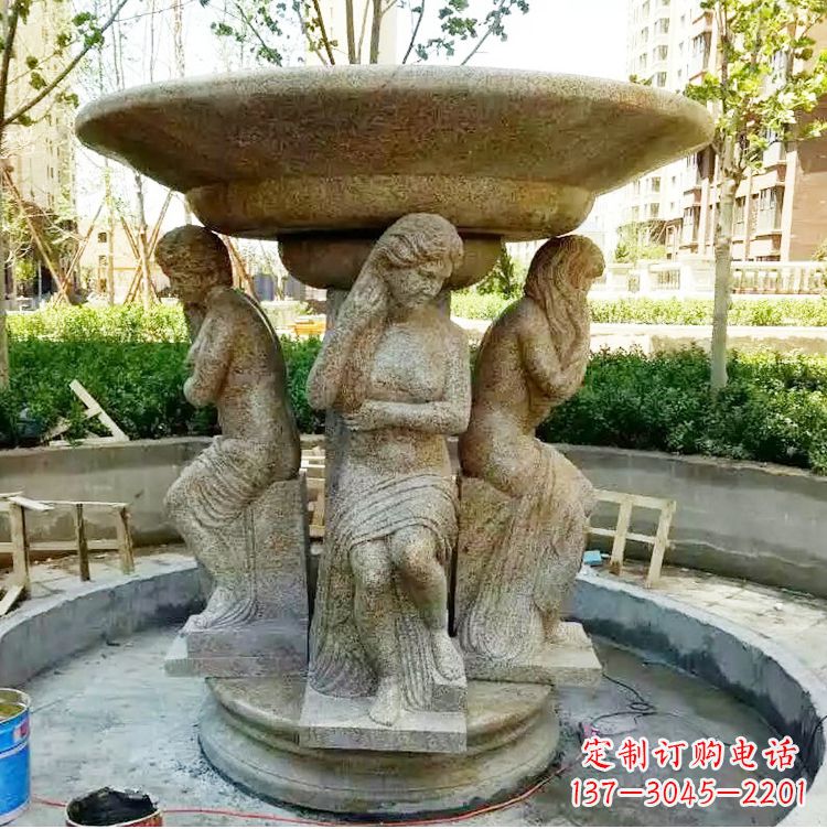 江西古典石雕喷泉精美雕塑