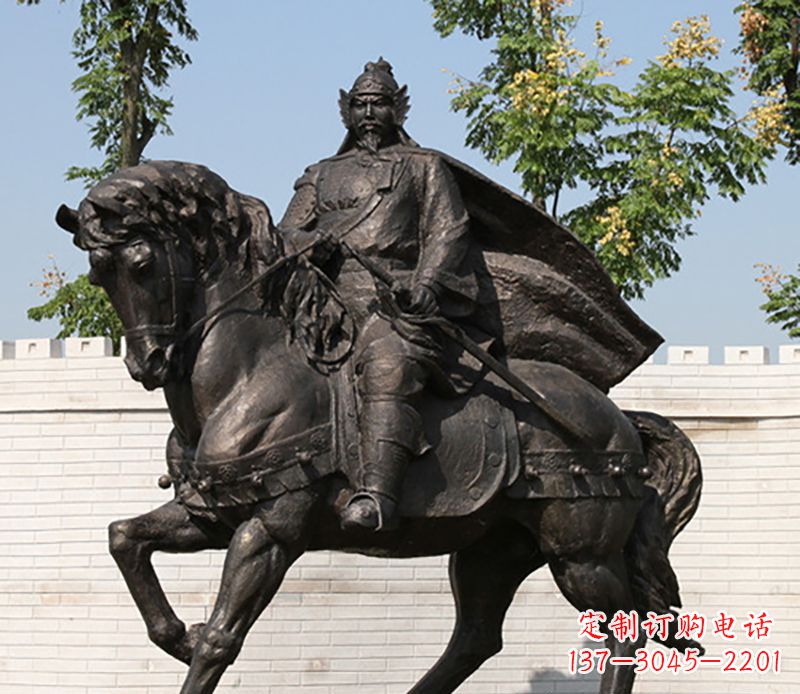 江西古人将军骑马骑马铜雕