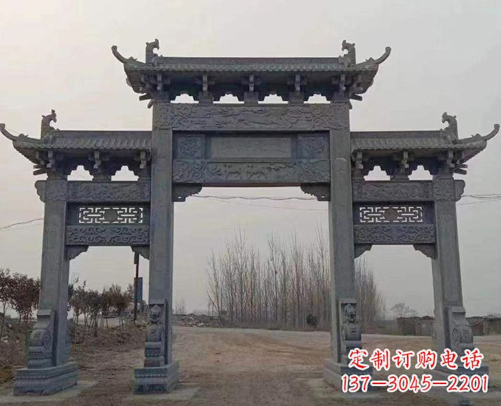 江西古石牌坊-手工精雕细琢牌坊雕塑