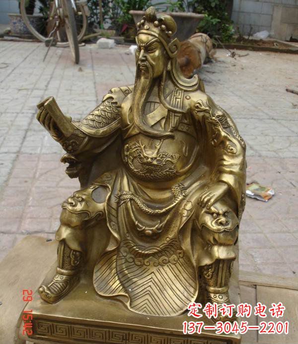 江西关公看书铸铜关二爷铜雕