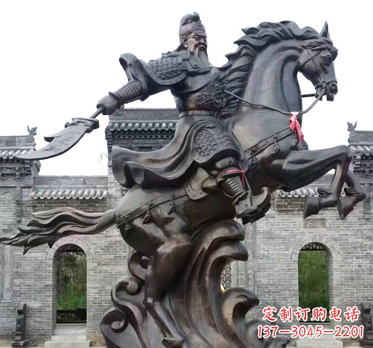 江西精致细腻的关公骑马雕塑