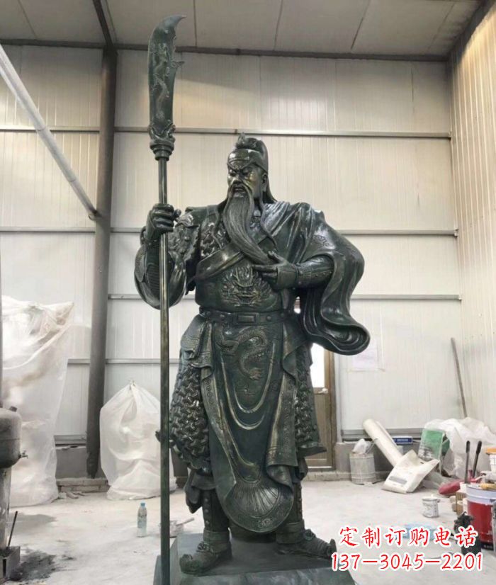 江西正宗唐朝关公铜雕艺术品