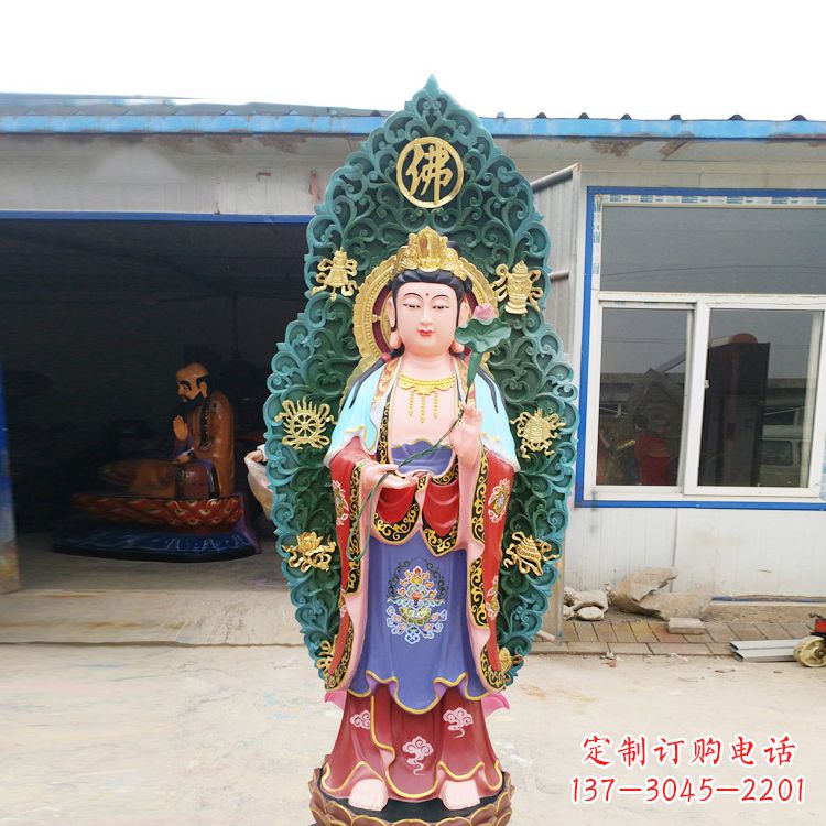 江西艺术精致观音玻璃钢彩绘雕塑