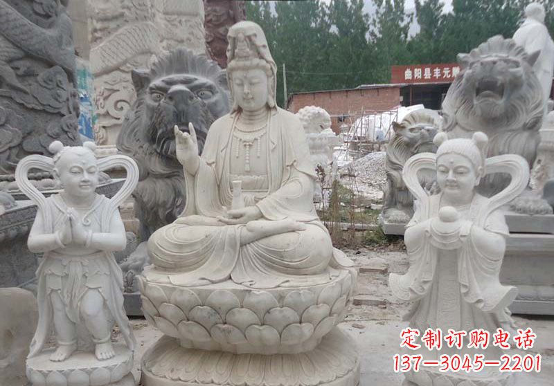 江西观音菩萨善财童子和龙女雕塑