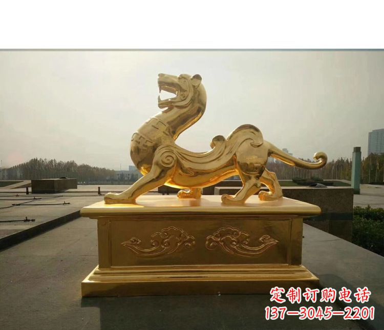 江西精美雕刻,精致纯铜白虎神兽雕塑