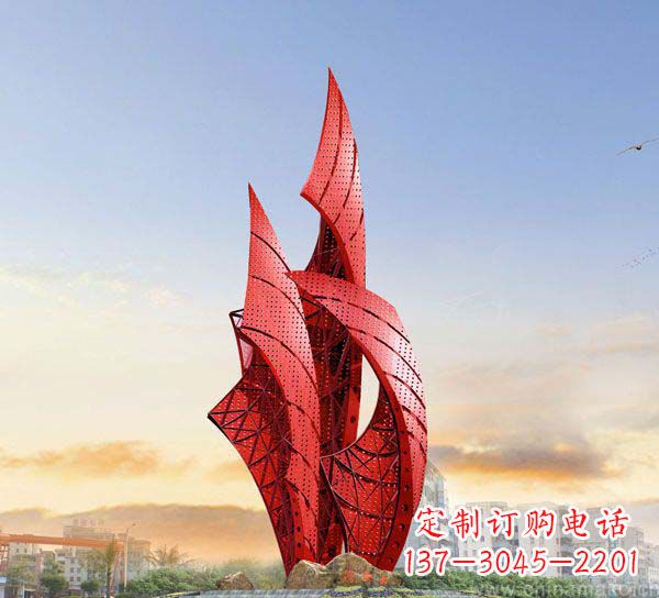 江西广场不锈钢抽象船帆雕塑