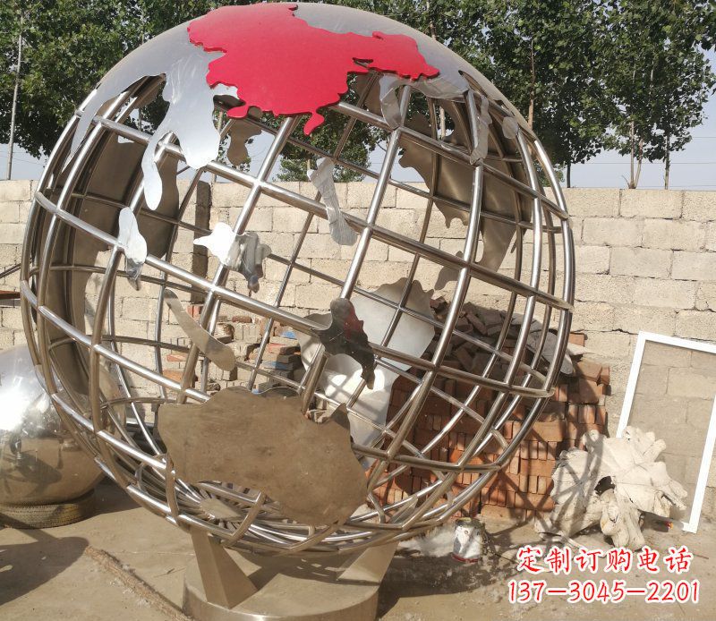 江西极致魅力:不锈钢抽象地球雕塑