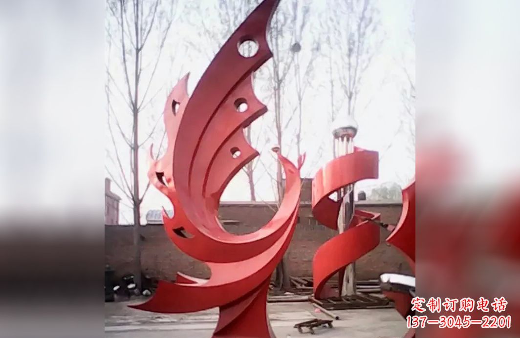 江西广场不锈钢抽象凤凰雕塑