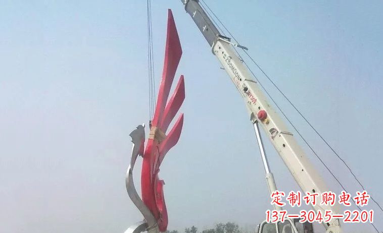 江西广场不锈钢抽象凤凰雕塑_2 (2)