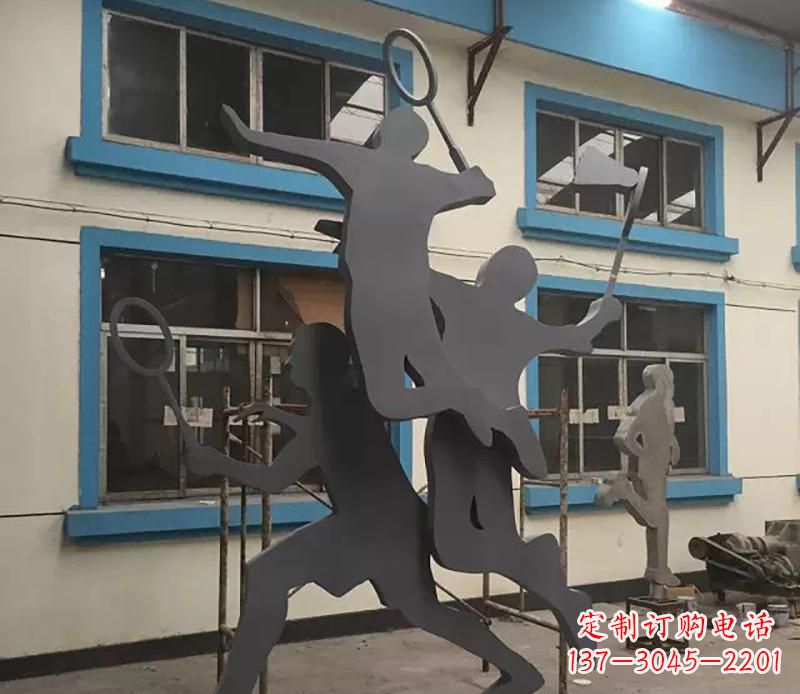 江西不锈钢羽毛球运动雕塑