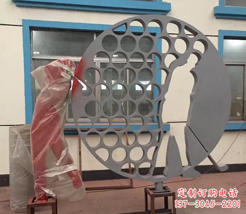 江西精致现代风格不锈钢高尔夫雕塑