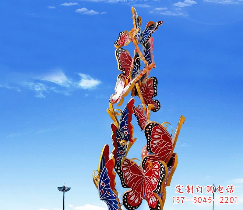 江西浪漫的不锈钢大型蝴蝶雕塑