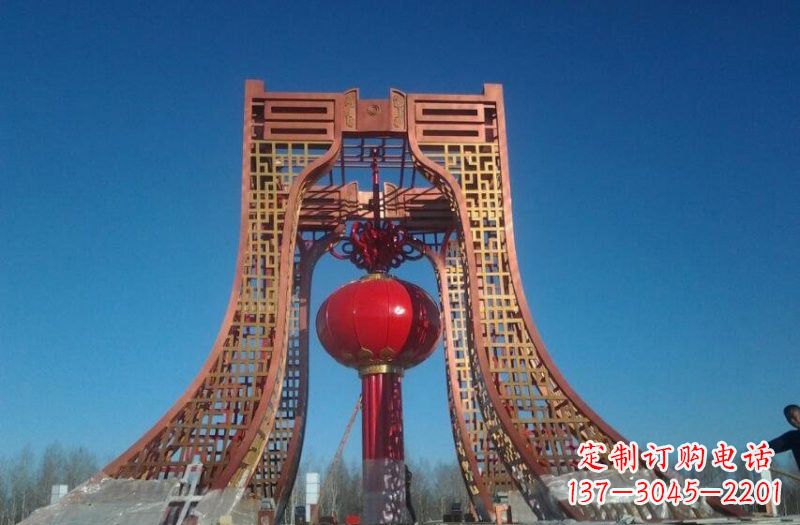 江西中领雕塑推出不锈钢大型灯笼雕塑