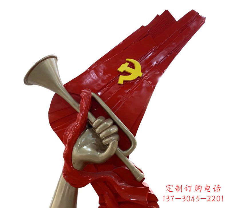 江西优质不锈钢党旗雕塑