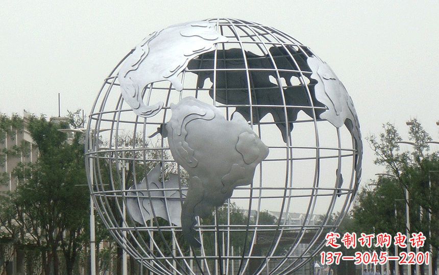 江西金属太空,伊中领雕塑的不锈钢地球雕塑;