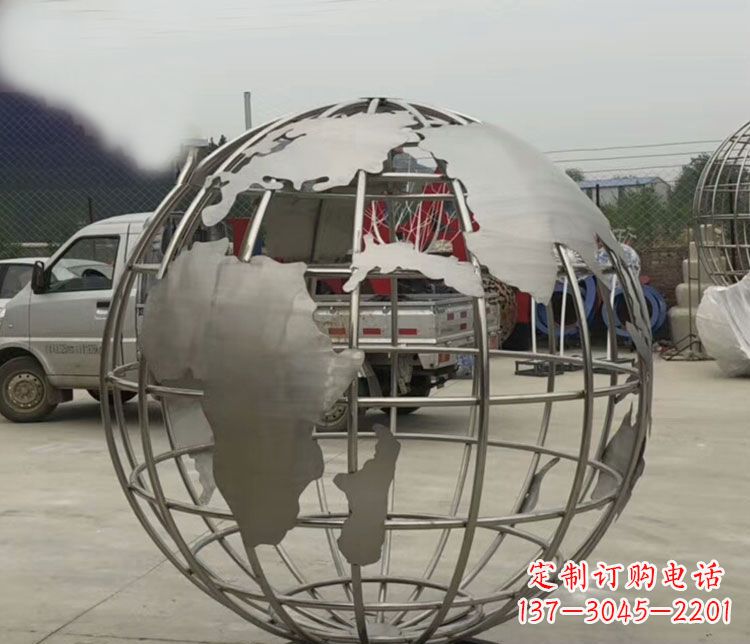 江西中领雕塑:精美不锈钢地球仪雕塑