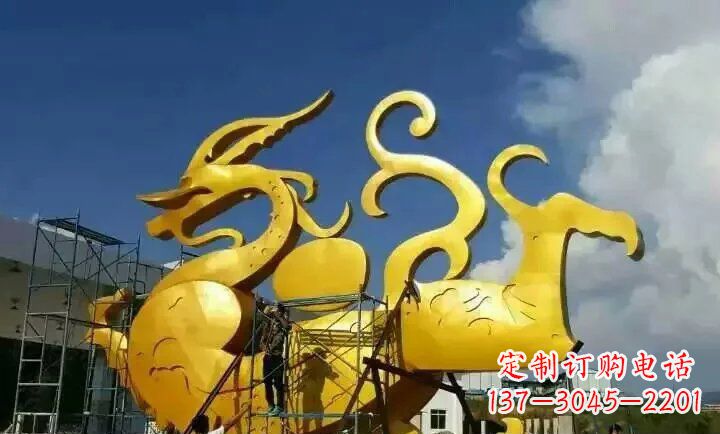 江西广场不锈钢动物龙雕塑