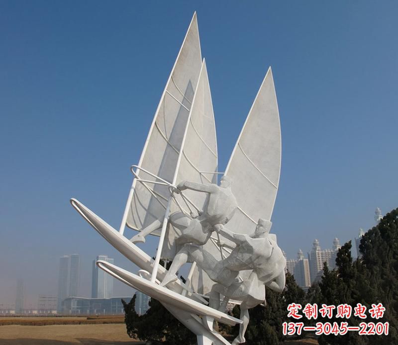 江西广场不锈钢帆船比赛运动雕塑