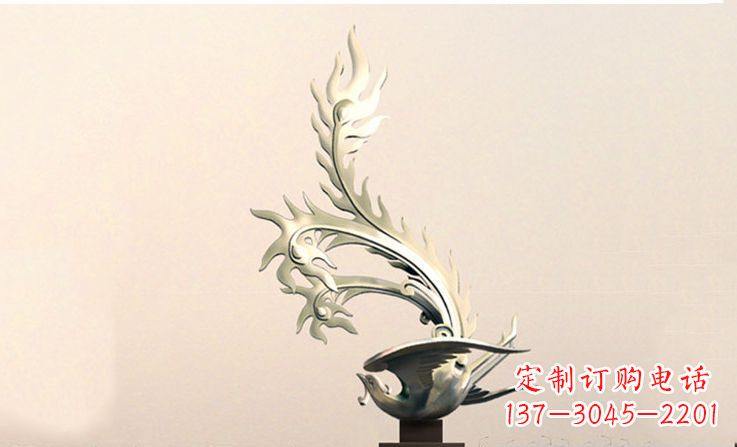 江西广场不锈钢凤凰雕塑 (5)