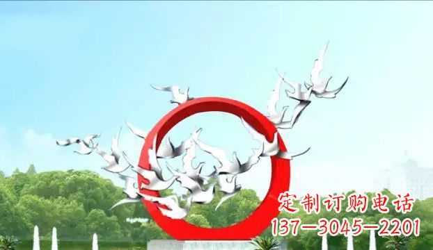 江西华丽优雅的不锈钢鸽子雕塑