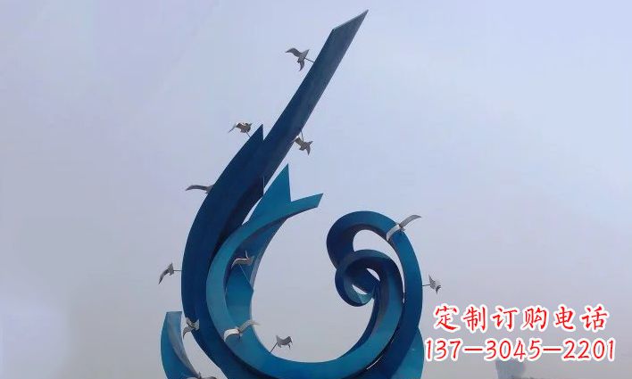 江西广场不锈钢鸽子雕塑 (2)