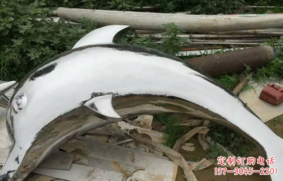 江西广场不锈钢海豚雕塑 (2)