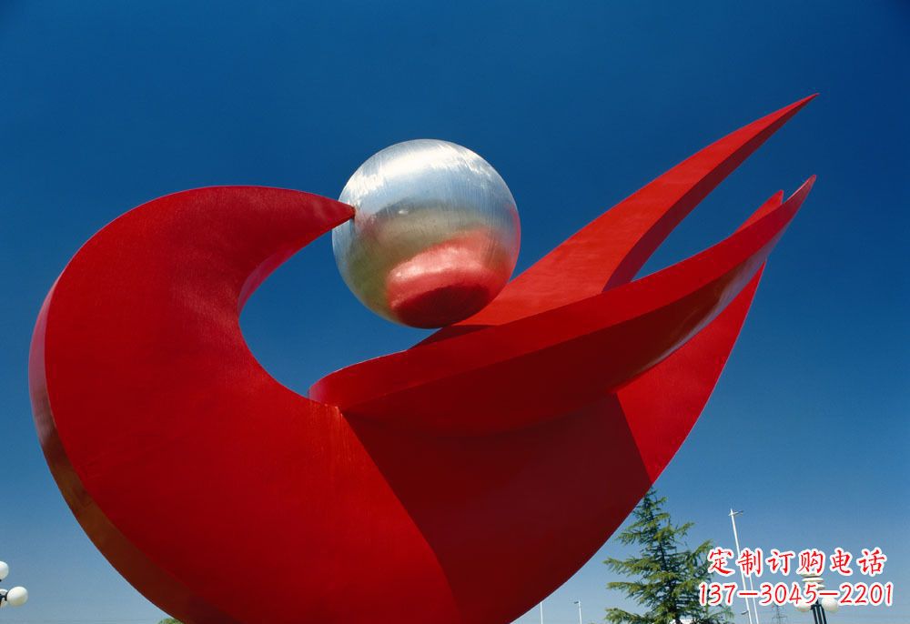 江西广场不锈钢和平鸽明珠雕塑