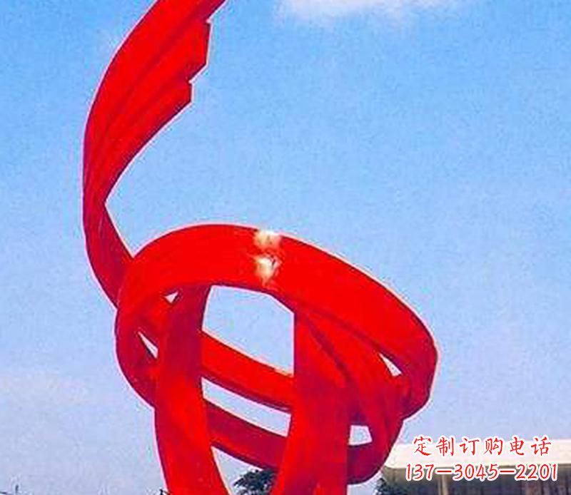 江西中领雕塑出品:不锈钢螺旋飘带景观雕塑