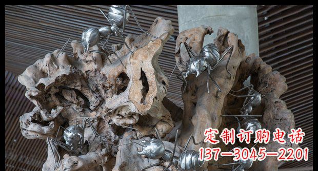 江西展现自然的优雅——不锈钢蚂蚁上树景观雕塑