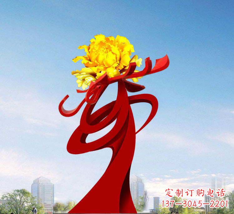 江西中领雕塑:牡丹花开,把美景永久定格