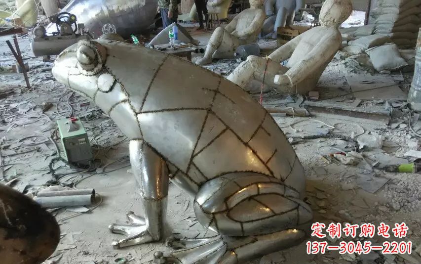 江西中领雕塑精美不锈钢青蛙动物雕塑