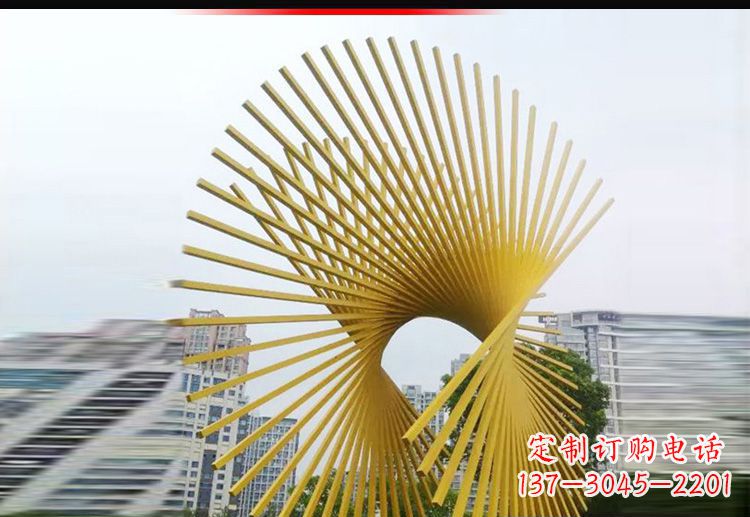 江西广场不锈钢树枝扇形景观雕塑
