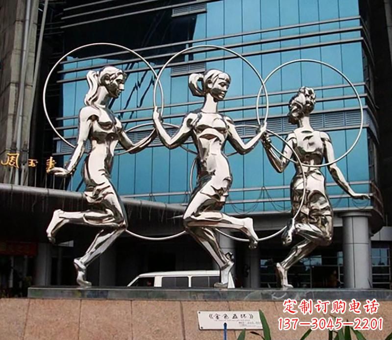 江西不锈钢跳舞美女雕塑