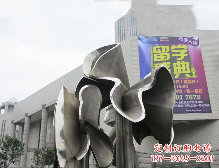 江西全新不锈钢荷叶雕塑,缔造完美景观