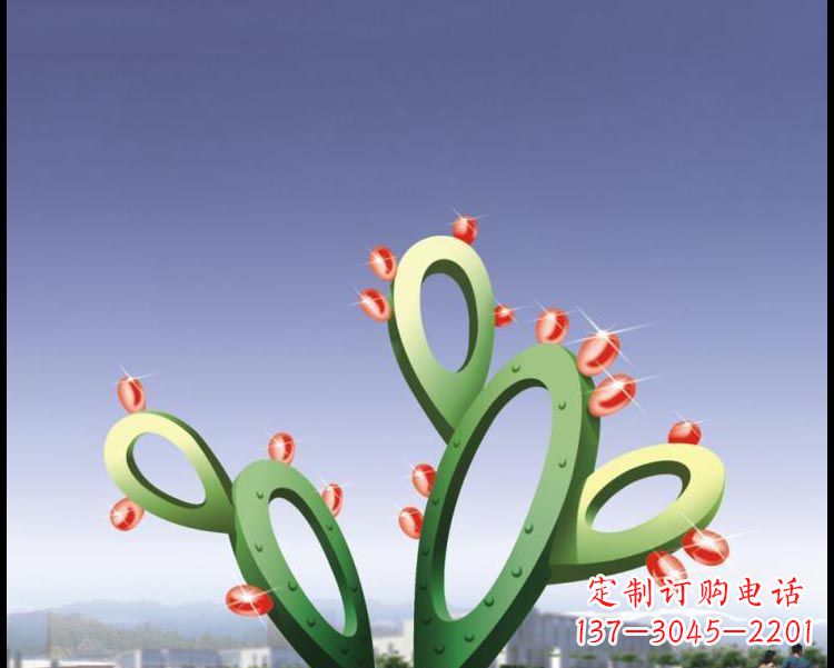 江西视觉焕发的不锈钢仙人掌景观雕塑