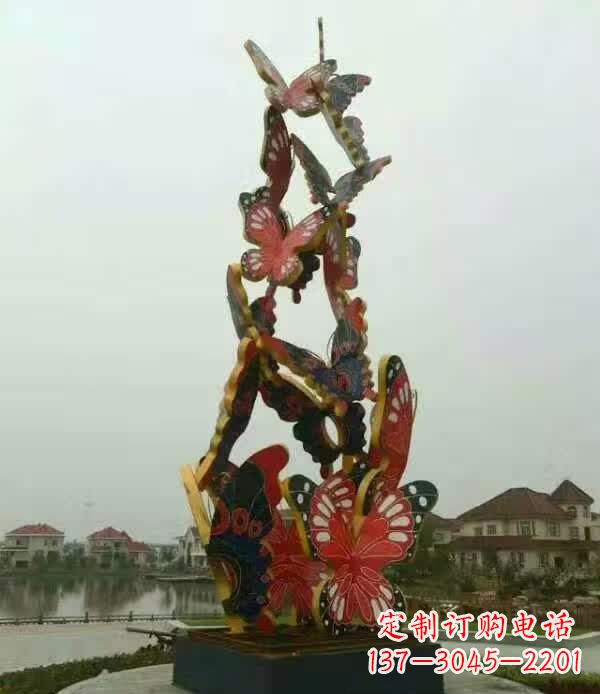 江西广场不锈钢造型蝴蝶雕塑