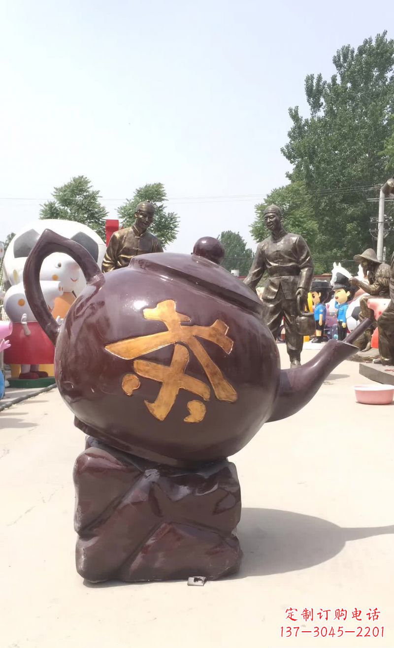 江西高质量广场茶壶铜雕塑