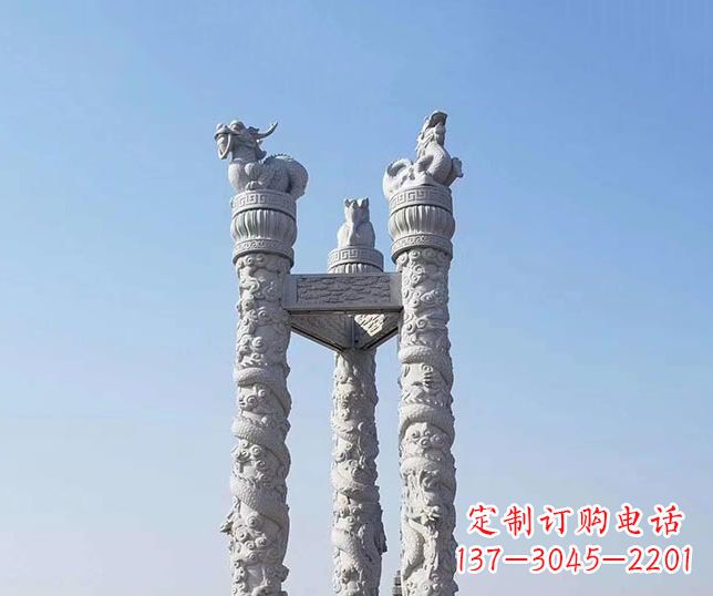 江西广场大理石龙柱景观石雕_2