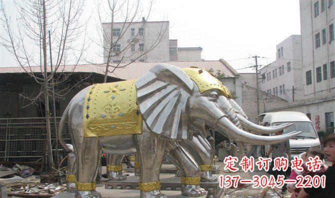 江西巨大不锈钢大象雕塑