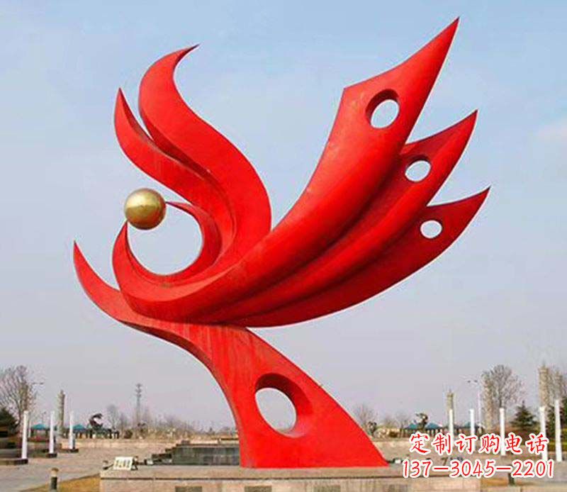 江西广场凤凰宝地不锈钢雕塑