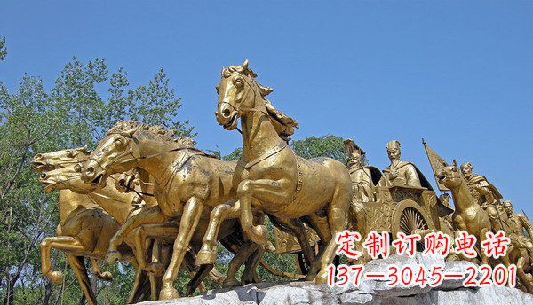 江西中领雕塑:精美古典马车铜雕