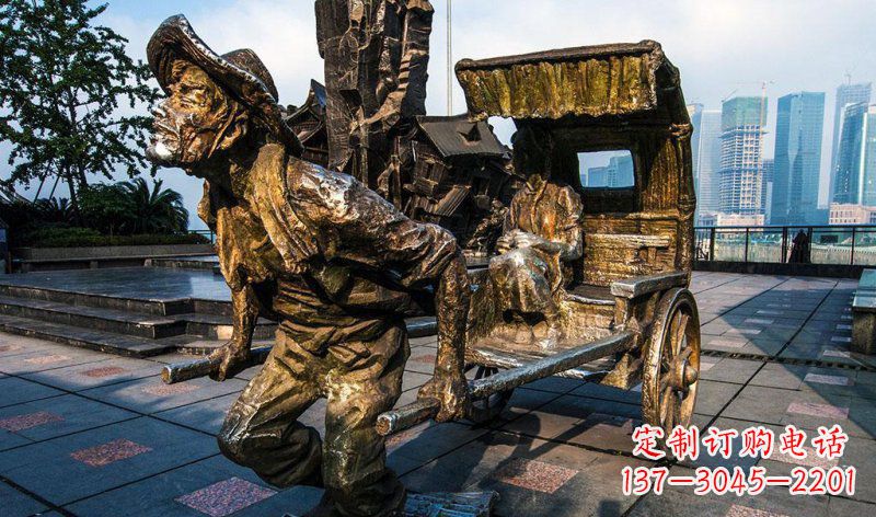江西广场黄包车纪念铜雕