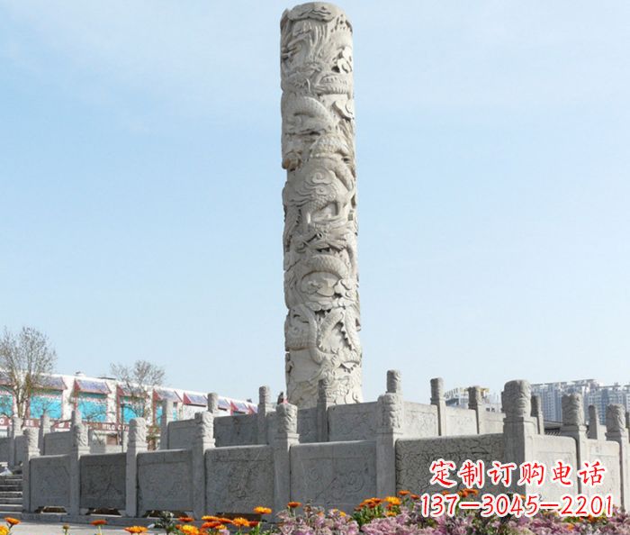 江西广场景观大理石龙柱石雕_1 (2)