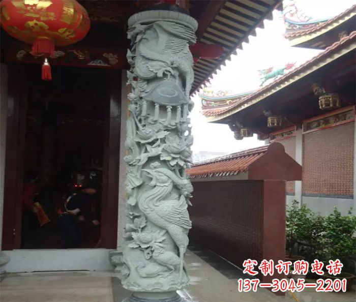 江西广场景观大理石龙柱石雕_2