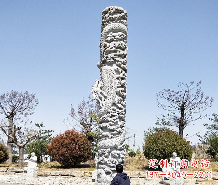 江西广场景观大理石盘龙柱石雕