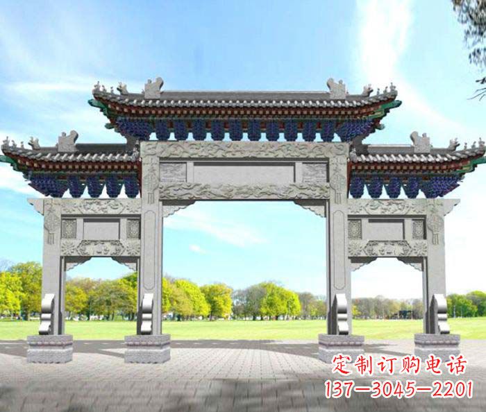 江西广场景观大理石牌楼石雕