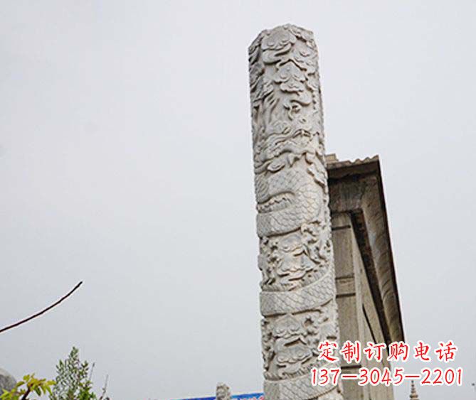 江西精美艺术品,象征霸气,盘龙柱石雕
