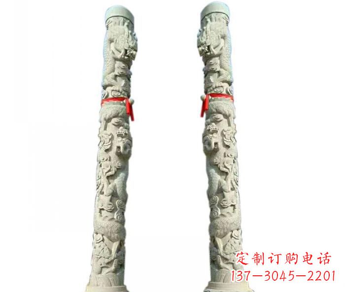 江西广场景观盘龙柱石雕 (5)